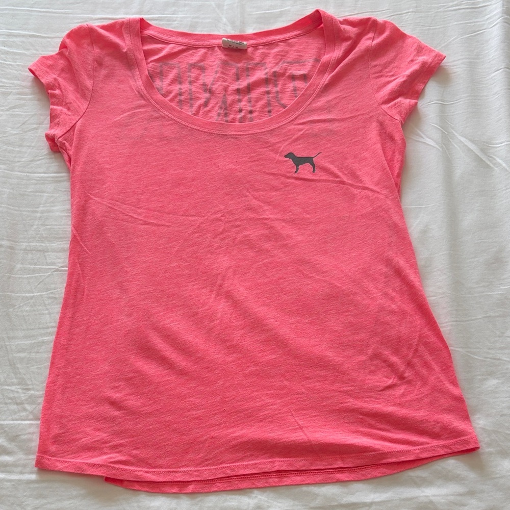 PINK Victoria's Secret Coral Short Sleeve Tee